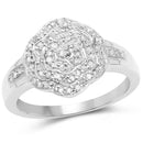 14K Yellow Gold Plated 0.29 Carat Genuine White Diamond .925 Sterling Silver Ring-1
