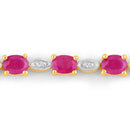 2.01 Carat Genuine Ruby and White Diamond .925 Sterling Silver Bracelet-2