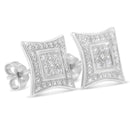 .925 Sterling Silver Diamond Accented 4-Stone Four Pointed Star Shaped Halo-Style Stud Earrings (H-I Color, I2-I3 Clarity)-5
