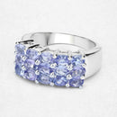 2.55 Carat Genuine Tanzanite .925 Sterling Silver Ring-4
