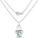 1.75 Carat Genuine Aquamarine .925 Sterling Silver Pendant-2