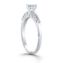 14k White Gold Shared Prong Accent Diamond Engagement Ring-3