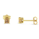 IGI Certified 3/8 Cttw Princess-Cut Square Diamond 4-Prong Solitaire Stud Earrings in 14K Yellow Gold (K-L Color, I1-I2 Clarity)-2