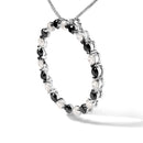 .925 Sterling Silver 1 3/4 Cttw Alternating Black and White Diamond Open Circle Hoop Pendant Necklace (H-I Color, I2-I3 Clarity) - 18" Inches-3