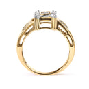 10K Yellow Gold 1/2 Cttw Diamond Composite and Halo Ring (H-I Color, SI1-SI2 Clarity) - Ring Size 7-4