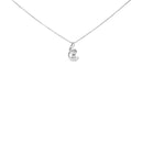 10K White Gold 1/10 Cttw Diamond Solitaire Spiral 18" Pendant Necklace (I-J Color, I2-I3 Clarity)-1