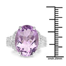 8.98 Carat Genuine Amethyst & White Topaz .925 Sterling Silver Ring-3