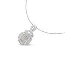 .925 Sterling Silver 1/3 cttw Diamond Ribbon and Circle Cluster 18" Pendant Necklace (I-J Color, I3 Clarity)-3