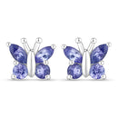 0.96 Carat Genuine Tanzanite .925 Sterling Silver Earrings-1