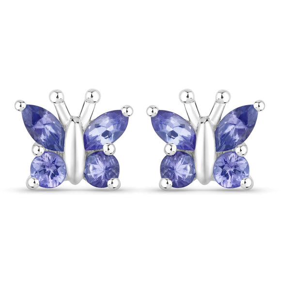 0.96 Carat Genuine Tanzanite .925 Sterling Silver Earrings