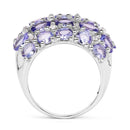 7.29 Carat Genuine Tanzanite and White Topaz .925 Sterling Silver Ring-2
