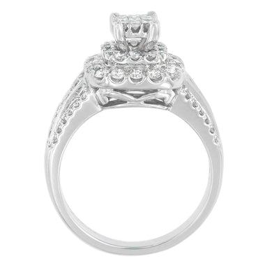 14K White Gold Diamond Vintage Ring (1 cttw, H-I Color, I1-I2 Clarity) - 0