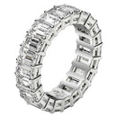Emerald Cut Lab Grown Diamond Eternity Ring in 14k White Gold (5 cttw FG/VS2)-4