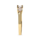 10K Yellow Gold 1.00 Cttw Champagne Diamond 3-Stone Band Ring (J-K Color, I1-I2 Clarity)  - Size 7-4