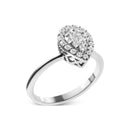 10K White Gold 3/8 Cttw Round-Cut Lab Grown Diamond Cluster Pear Promise Ring (G-H Color, VS2-SI1 Clarity) - Size 7-3