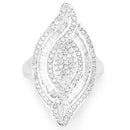 1.22 Carat Genuine White Diamond .925 Sterling Silver Ring-3