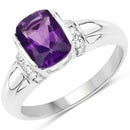 0.96 Carat Genuine Tanzanite and White Topaz .925 Sterling Silver Ring-1