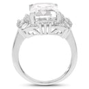 9.77 Carat Genuine Crystal Quartz & White Topaz .925 Sterling Silver Ring-2