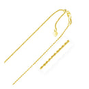14k Yellow Gold Adjustable Rope Chain 1.0mm-1