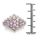 14K Yellow Gold Plated 1.60 Carat Genuine Tanzanite .925 Sterling Silver Ring-3