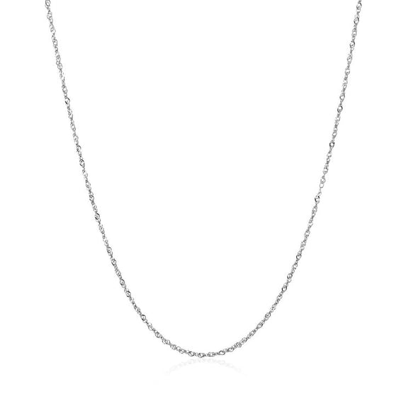 14k White Gold Singapore Chain 0.8mm