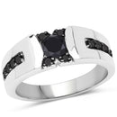 0.83 Carat Genuine Black Diamond .925 Sterling Silver Ring-1