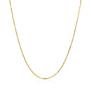 14k Yellow Gold Diamond Cut Cable Link Chain 1.1mm-2