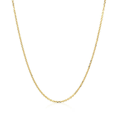 14k Yellow Gold Diamond Cut Cable Link Chain 1.1mm - 0
