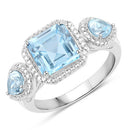 3.81 Carat Genuine Blue Topaz .925 Sterling Silver Ring-1