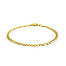 3.6mm 14k Yellow Gold Solid Curb Bracelet-2