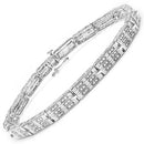 1.16 Carat Genuine White Diamond 14K White Gold Plated .925 Sterling Silver Bracelet-1