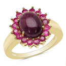 14K Yellow Gold Plated 5.07 Carat Genuine Ruby .925 Sterling Silver Ring-1