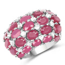 8.54 Carat Glass Filled Ruby and White Topaz .925 Sterling Silver Ring-1