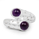 2.31 Carat Genuine Amethyst and White Topaz .925 Sterling Silver Ring-3