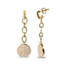 18K Yellow Gold Plated .925 Sterling Silver 1.0 Cttw Diamond Composite Cluster Dangle Chain Earrings (I-J Color, I1-I2 Clarity)-3