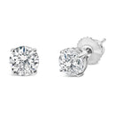 .925 Sterling Silver 1.0 Cttw Round Brilliant Cut Lab Grown Diamond 4-Prong Classic Solitaire Stud Earrings (F-G Color, VS2-SI1 Clarity)-2