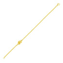 14k Yellow Gold Chain Bracelet with Polished Knot-1