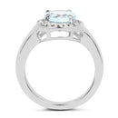 2.37 Carat Genuine Blue Topaz and White Topaz .925 Sterling Silver Ring-2
