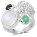 5.90 Carat Genuine Multi Stone .925 Sterling Silver Ring-1