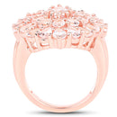 18K Rose Gold Plated 4.55 Carat Genuine Morganite .925 Sterling Silver Ring-2
