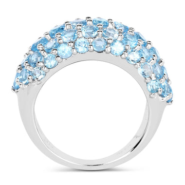 4.11 Carat Genuine Blue Topaz .925 Sterling Silver Ring - 0