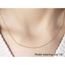 14k Yellow Gold Round Cable Link Chain 1.1mm-4