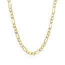 4.0mm 14K Yellow Gold Solid Pave Figaro Chain-2