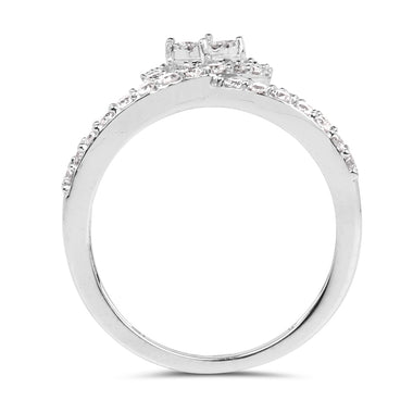 0.54 Carat Genuine White Diamond 14K White Gold Ring (G-H Color, SI1-SI2 Clarity) - 0