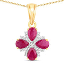 1.79 Carat Genuine Johnson Ruby and White Topaz .925 Sterling Silver Pendant-1