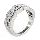 Diamond Studded Ring with Four Curves in 14k White Gold (5/8 cttw)-4