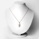 0.52 Carat Genuine Morganite and White Topaz .925 Sterling Silver Pendant-2