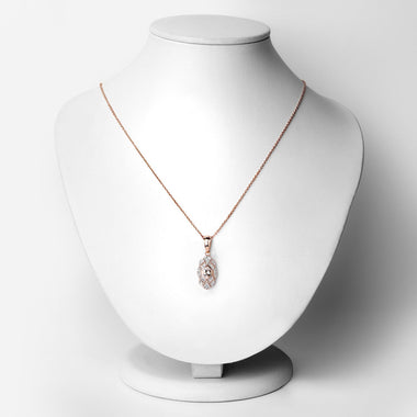 0.52 Carat Genuine Morganite and White Topaz .925 Sterling Silver Pendant - 0