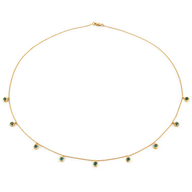 0.90 Carat Genuine Zambian Emerald 10K Yellow Gold Necklace - 0