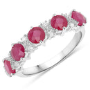 1.61 Carat Genuine Ruby and White Diamond 14K White Gold Ring-1